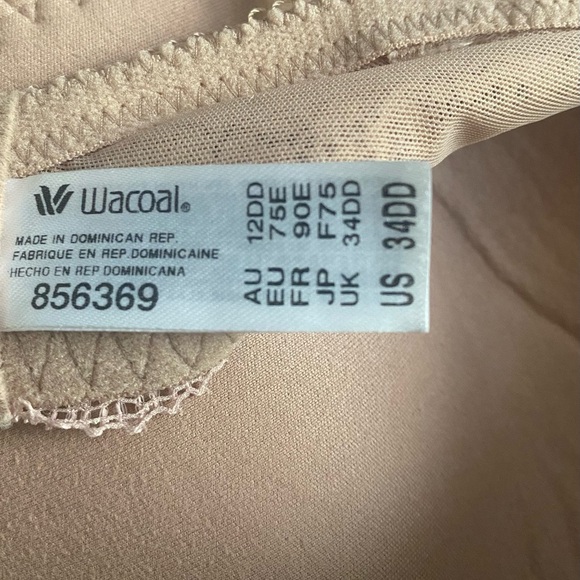 Wacoal Level Up Lace Wire Free Bra 856369, Floral Lace Straps/Back, size 34DD - Picture 3 of 3